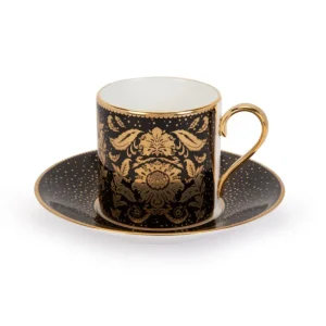 Hot Acanthus Black Coffee Cup And Saucer Cups & Saucers