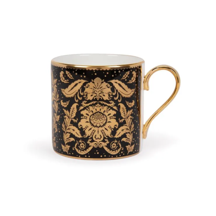 acanthus_black_coffee_cup_and_saucer_2.webp Hot Acanthus Black Coffee Cup And Saucer Cups & Saucers