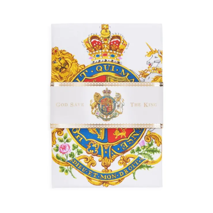 coat_of_arms_tea_towel_1.webp Best Sale Coat Of Arms Tea Towel His Majesty The King'S 75Th Birthday