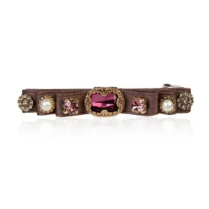 Cheap Jewel Encrusted Dark Mauve Hairclip Hair Accessories