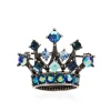 New Small Blue Crystal Crown Brooch Brooches