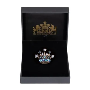 New Small Blue Crystal Crown Brooch Brooches