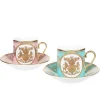 Outlet Special Edition Lustre Pink And Green Coffee Cup And Saucer Cups & Saucers