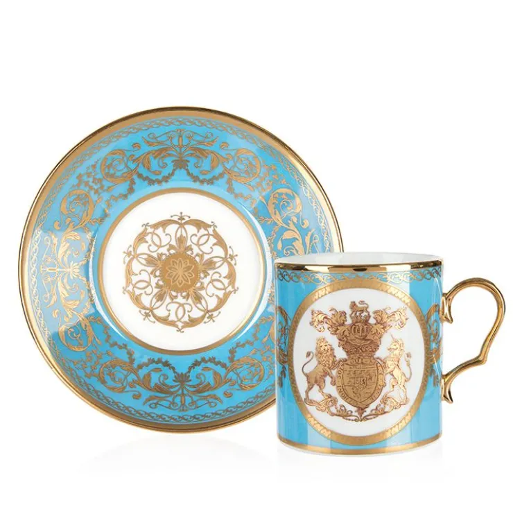 special_edition_lustre_turquoise_and_yellow_coffee_cup_and_saucer_1.webp Cheap Special Edition Lustre Turquoise And Yellow Coffee Cup And Saucer Cups & Saucers