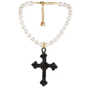 Cheap Vicki Sarge Black Cross Necklace Vicki Sarge