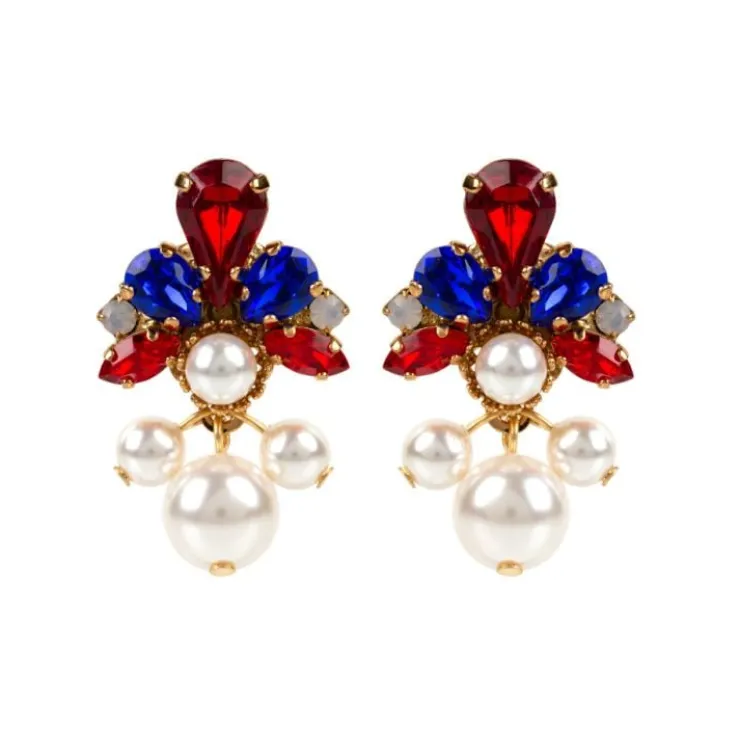 vicki_sarge_red_white_and_blue_pearl_drop_earrings_0.webp Best Sale Vicki Sarge Red, White And Blue Pearl Drop Earrings Earrings